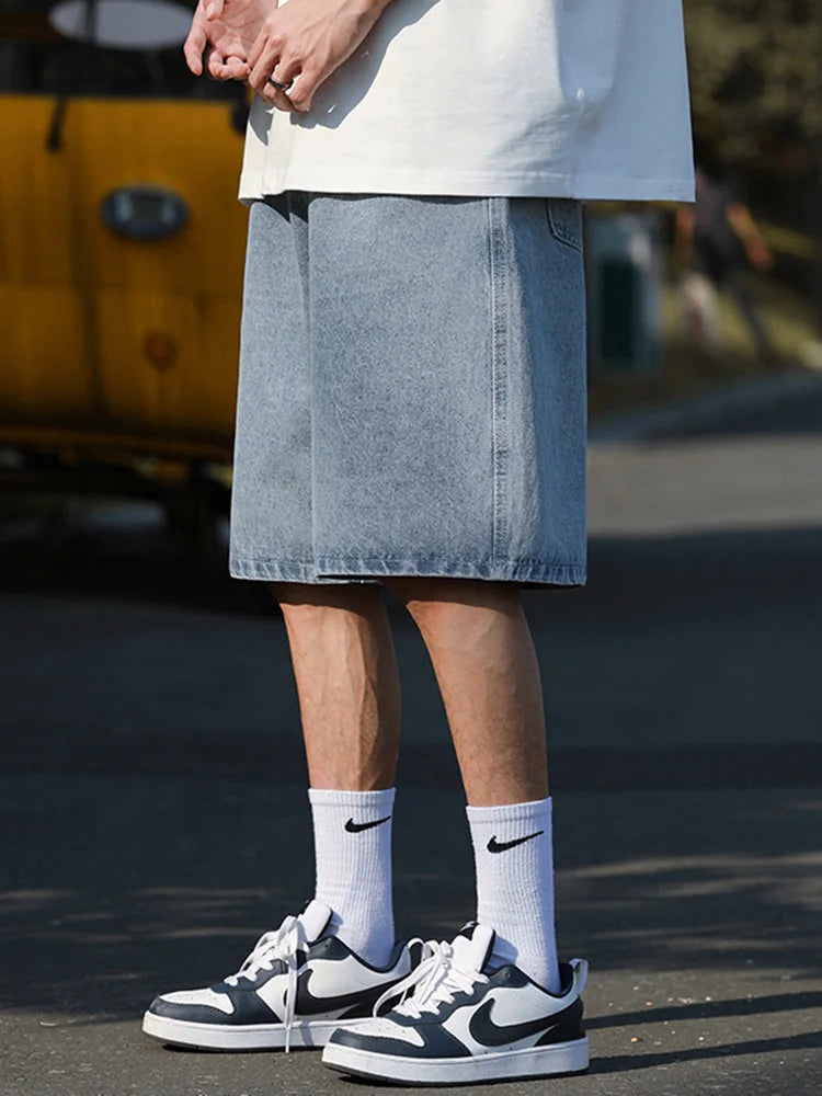 The Essential Elastic Denim Shorts